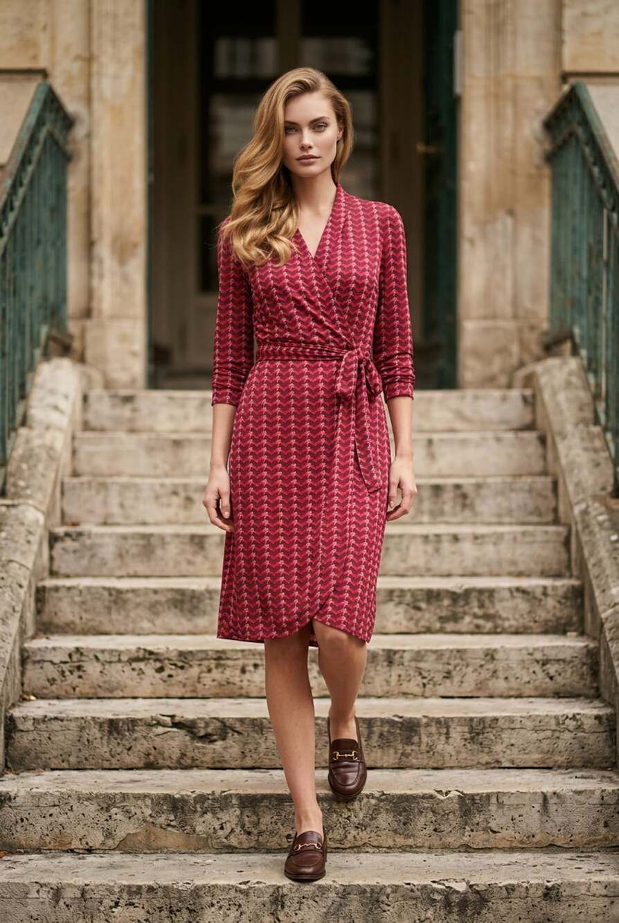 L.K. Bennett Lizzie Geometric Print Wrap Midi Dress